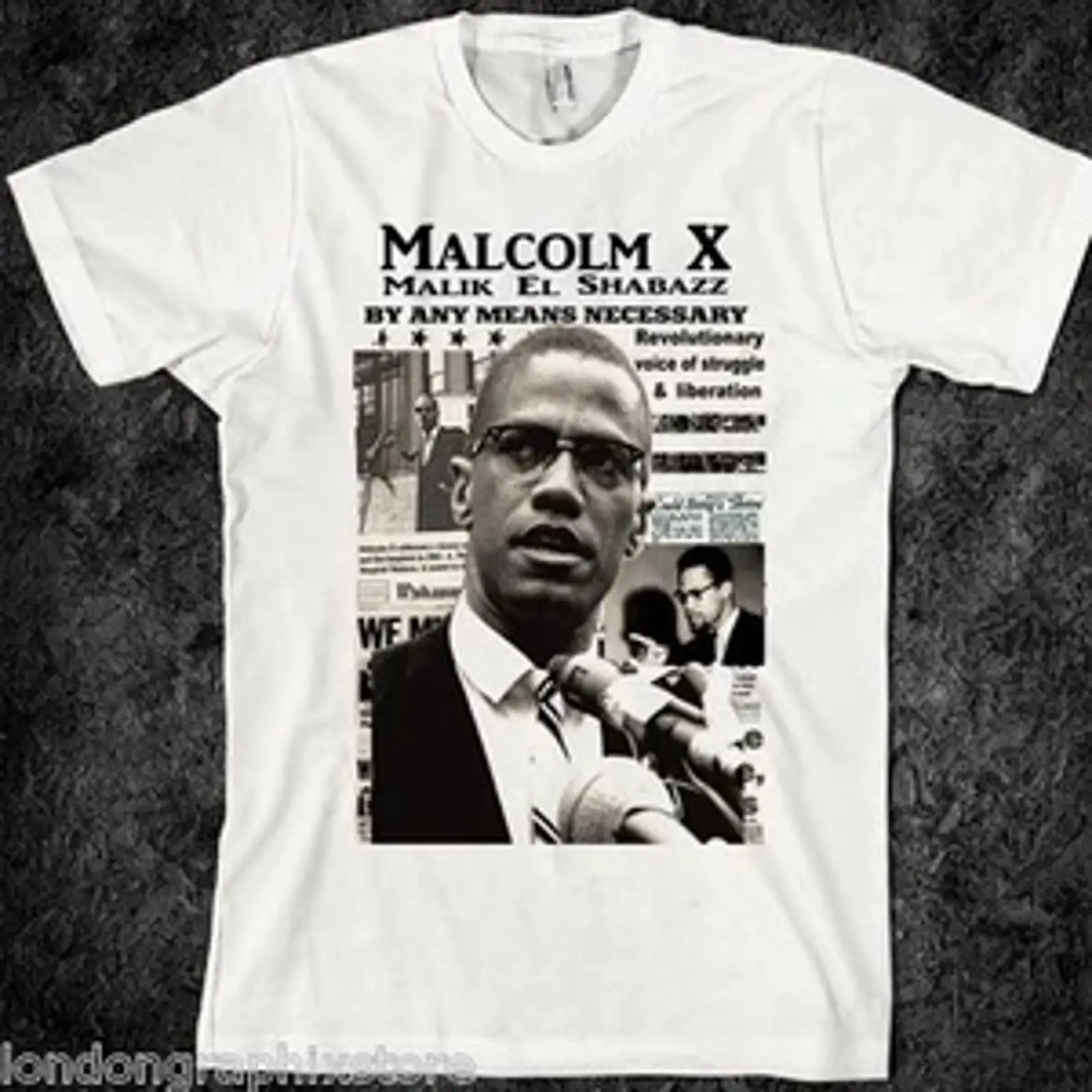 Vintage Fashion History - Malcolm X T shirt Black History