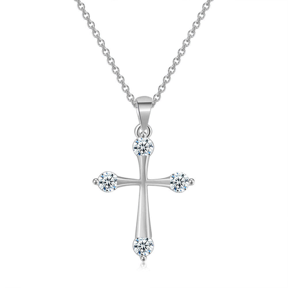 Vintage Fashion Faire - Silver Color Cross Pendant Necklace for