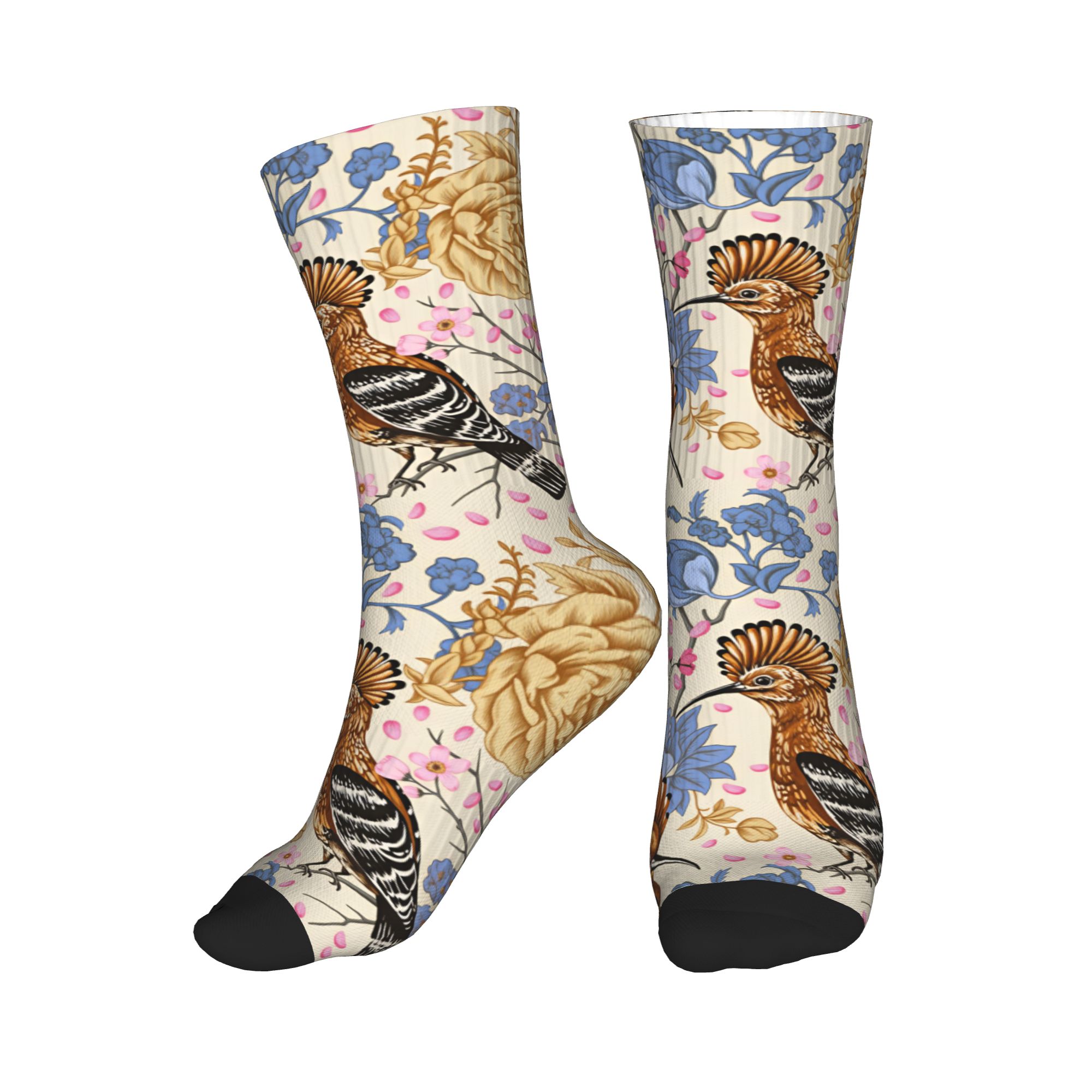 Vintage Fashion For Men - Hoopoe Bird Blue Peony Vintage Floral