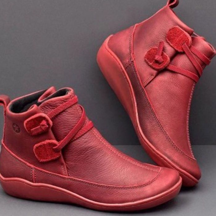 Women Vintage Round Toe PU Lea - Vintage Fashion For Men review and price