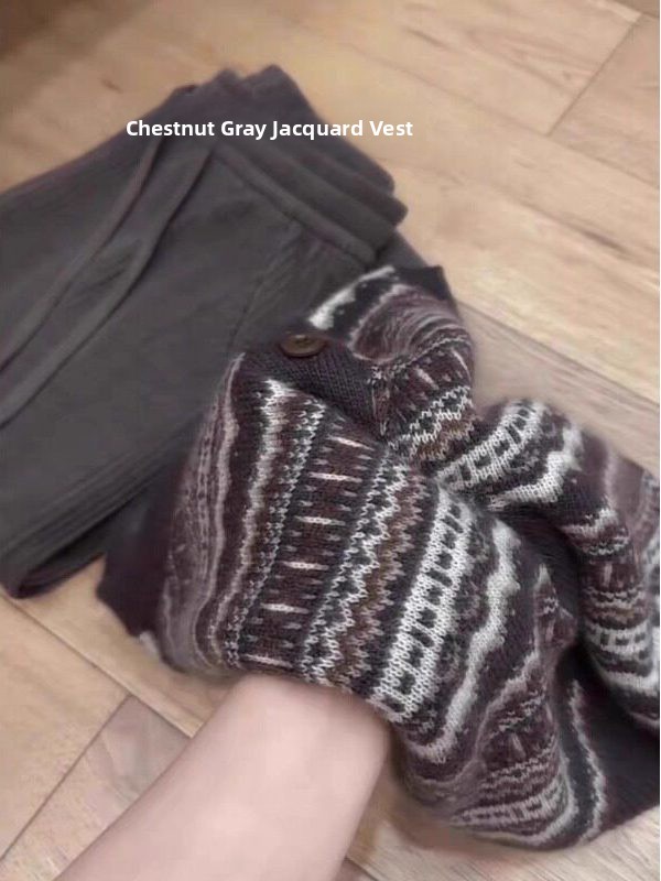 Gray Knitted round Neck Open C - Vintage Fashion Faire review and price