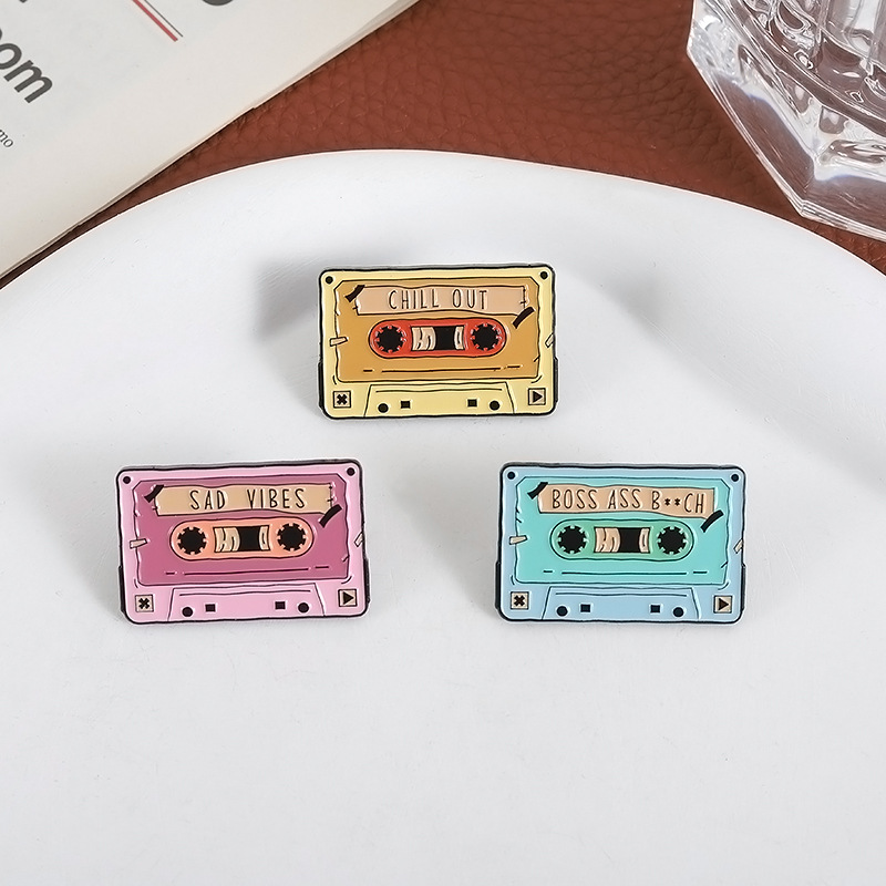 Vintage Music Tape Enamel Broo - Vintage Vibes Fashion review and price