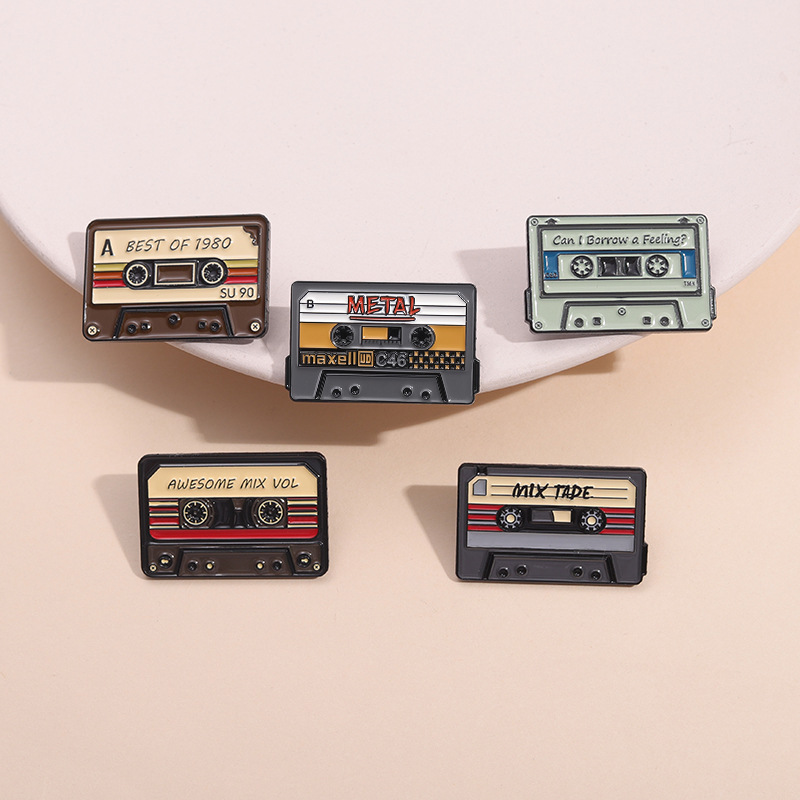 Vintage Music Tape Enamel Broo - Vintage Vibes Fashion review and price