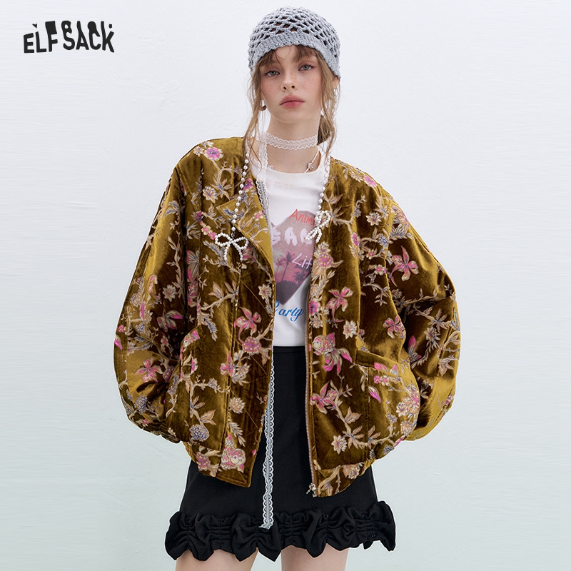 ELFSACK Gold Velvet Jacket Wom - Velvet Blazer Vintage review and price