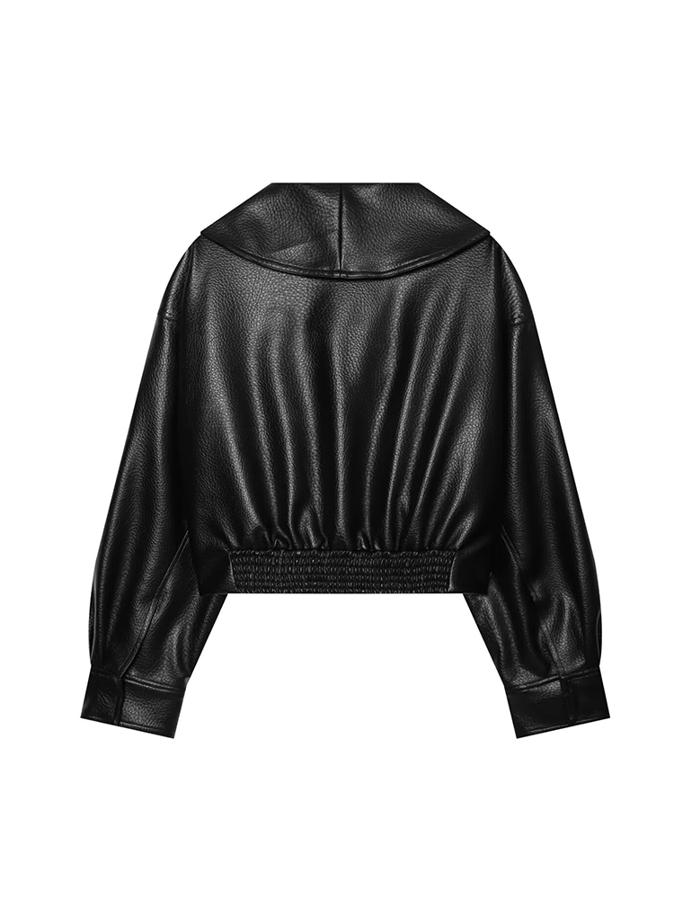 Women Short PU Leather With La - Vintage Fashion Retro Outfit review and price