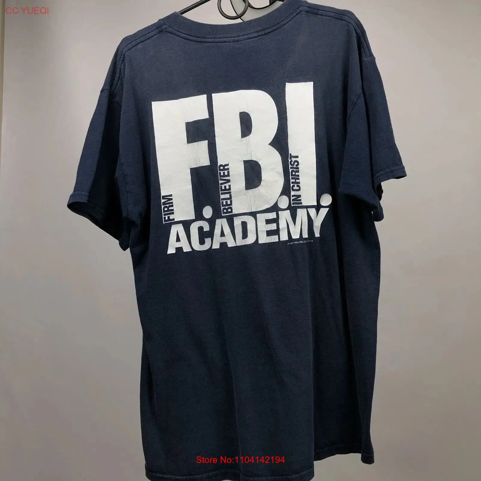Vintage 80s FBI Academy Blue T - Vintage Fashion Archive review and price