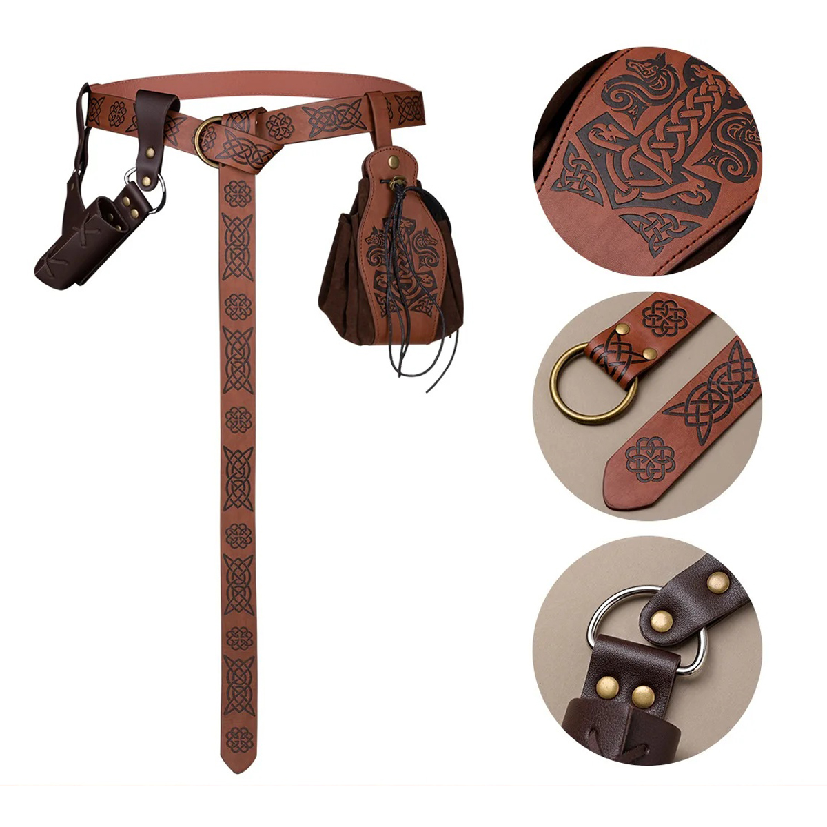 Medieval Leather Belt Set Pu L - Vintage Fashion Faire review and price