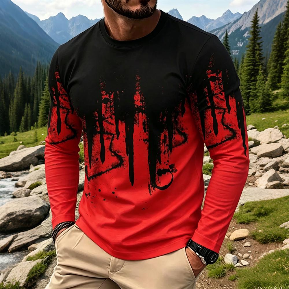 Men's Gradient Ink Splash Long - Vintage Fashion For Men review and price