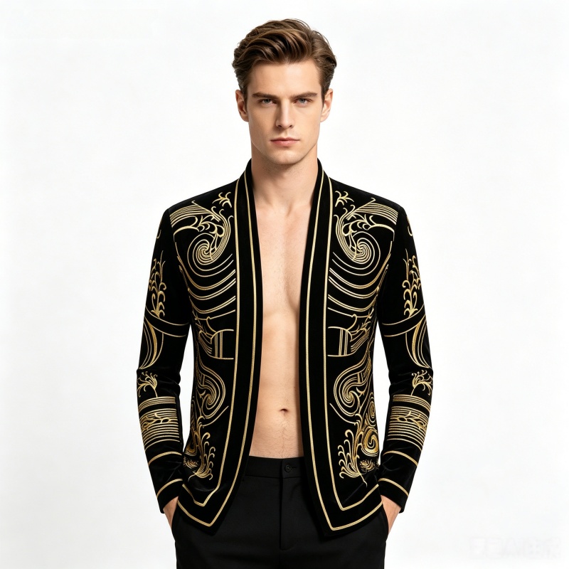 Men Vintage Velvet Embroidery  - Velvet Blazer Vintage review and price